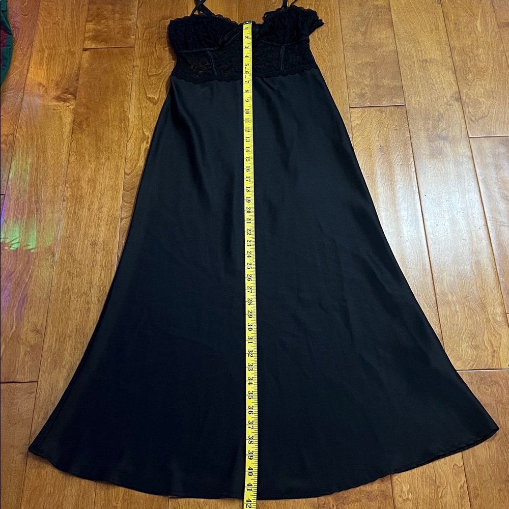 Forever 21 Y2K Black Lace Slip Dress Sz M Whimsigoth Grunge Fairy Romantic Midi - Picture 6 of 11